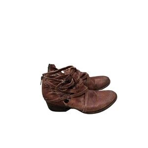 Freebird Women’s Stair Boots Bootie 10 Distressed brown Ankle Strappy Bootie